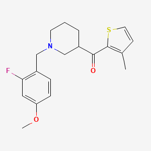molecular formula C19H22FNO2S B3818431 [1-(2-fluoro-4-methoxybenzyl)-3-piperidinyl](3-methyl-2-thienyl)methanone 