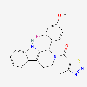 molecular formula C22H19FN4O2S B3818446 1-(2-fluoro-4-methoxyphenyl)-2-[(4-methyl-1,2,3-thiadiazol-5-yl)carbonyl]-2,3,4,9-tetrahydro-1H-beta-carboline 