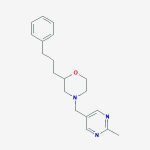 molecular formula C19H25N3O B3818452 4-[(2-methyl-5-pyrimidinyl)methyl]-2-(3-phenylpropyl)morpholine 