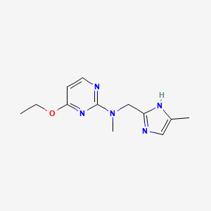 molecular formula C12H17N5O B3818456 4-ethoxy-N-methyl-N-[(4-methyl-1H-imidazol-2-yl)methyl]pyrimidin-2-amine 