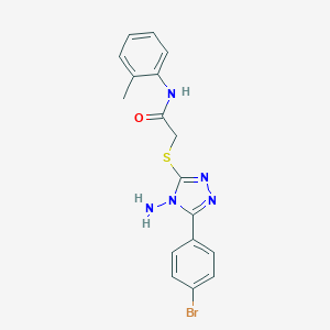 molecular formula C17H16BrN5OS B381846 2-{[4-amino-5-(4-bromophenyl)-4H-1,2,4-triazol-3-yl]sulfanyl}-N-(2-methylphenyl)acetamide 