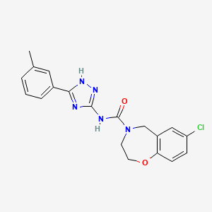 molecular formula C19H18ClN5O2 B3818475 7-chloro-N-[5-(3-methylphenyl)-4H-1,2,4-triazol-3-yl]-2,3-dihydro-1,4-benzoxazepine-4(5H)-carboxamide 