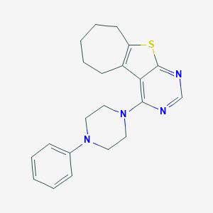 molecular formula C21H24N4S B381849 4-(4-phenylpiperazin-1-yl)-6,7,8,9-tetrahydro-5H-cyclohepta[4,5]thieno[2,3-d]pyrimidine CAS No. 379256-89-0