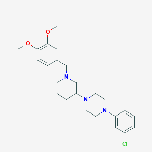 1-(3-chlorophenyl)-4-[1-(3-ethoxy-4-methoxybenzyl)-3-piperidinyl]piperazine