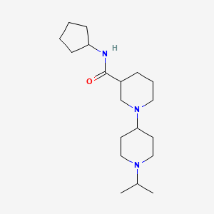 molecular formula C19H35N3O B3818514 N-cyclopentyl-1'-isopropyl-1,4'-bipiperidine-3-carboxamide 