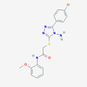 2-{[4-amino-5-(4-bromophenyl)-4H-1,2,4-triazol-3-yl]sulfanyl}-N-(2-methoxyphenyl)acetamide