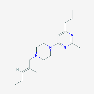 molecular formula C18H30N4 B3818524 2-methyl-4-{4-[(2E)-2-methylpent-2-en-1-yl]piperazin-1-yl}-6-propylpyrimidine 