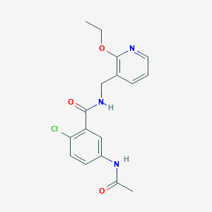 molecular formula C17H18ClN3O3 B3818531 5-(acetylamino)-2-chloro-N-[(2-ethoxypyridin-3-yl)methyl]benzamide 