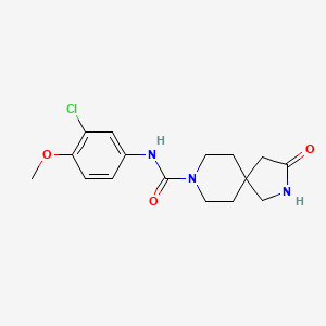 molecular formula C16H20ClN3O3 B3818539 N-(3-chloro-4-methoxyphenyl)-3-oxo-2,8-diazaspiro[4.5]decane-8-carboxamide 