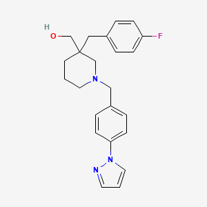 molecular formula C23H26FN3O B3818549 {3-(4-fluorobenzyl)-1-[4-(1H-pyrazol-1-yl)benzyl]-3-piperidinyl}methanol 