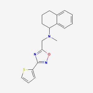 molecular formula C18H19N3OS B3818556 N-methyl-N-{[3-(2-thienyl)-1,2,4-oxadiazol-5-yl]methyl}-1,2,3,4-tetrahydro-1-naphthalenamine 