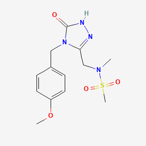 molecular formula C13H18N4O4S B3818589 N-{[4-(4-methoxybenzyl)-5-oxo-4,5-dihydro-1H-1,2,4-triazol-3-yl]methyl}-N-methylmethanesulfonamide 
