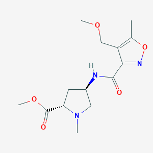 molecular formula C14H21N3O5 B3818590 methyl (2S,4R)-4-({[4-(methoxymethyl)-5-methylisoxazol-3-yl]carbonyl}amino)-1-methylpyrrolidine-2-carboxylate 