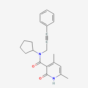 molecular formula C22H24N2O2 B3818609 N-cyclopentyl-4,6-dimethyl-2-oxo-N-(3-phenylprop-2-yn-1-yl)-1,2-dihydropyridine-3-carboxamide 