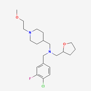molecular formula C21H32ClFN2O2 B3818620 (4-chloro-3-fluorobenzyl){[1-(2-methoxyethyl)-4-piperidinyl]methyl}(tetrahydro-2-furanylmethyl)amine 