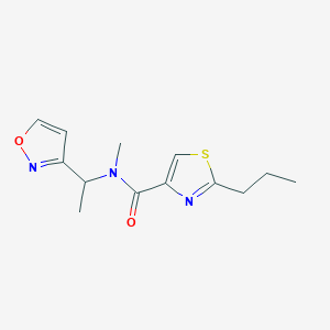 molecular formula C13H17N3O2S B3818625 N-(1-isoxazol-3-ylethyl)-N-methyl-2-propyl-1,3-thiazole-4-carboxamide 