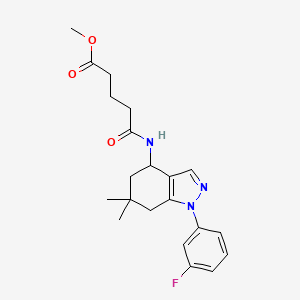 molecular formula C21H26FN3O3 B3818642 methyl 5-{[1-(3-fluorophenyl)-6,6-dimethyl-4,5,6,7-tetrahydro-1H-indazol-4-yl]amino}-5-oxopentanoate 