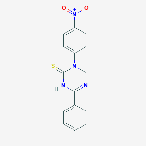 molecular formula C15H12N4O2S B381865 3-(4-nitrophenyl)-6-phenyl-3,4-dihydro-1,3,5-triazine-2(1H)-thione CAS No. 315707-47-2