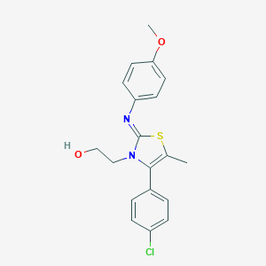 molecular formula C19H19ClN2O2S B381866 2-(4-(4-chlorophenyl)-2-[(4-methoxyphenyl)imino]-5-methyl-1,3-thiazol-3(2H)-yl)ethanol 