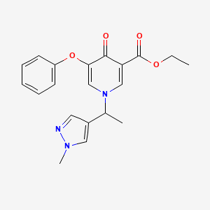 ethyl 1-[1-(1-methyl-1H-pyrazol-4-yl)ethyl]-4-oxo-5-phenoxy-1,4-dihydropyridine-3-carboxylate