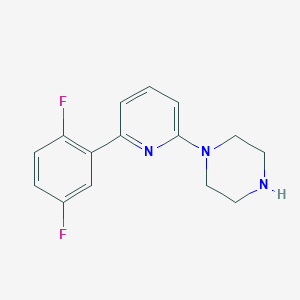 molecular formula C15H15F2N3 B3818667 1-[6-(2,5-difluorophenyl)-2-pyridinyl]piperazine 