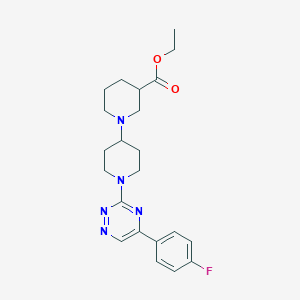 molecular formula C22H28FN5O2 B3818674 ethyl 1'-[5-(4-fluorophenyl)-1,2,4-triazin-3-yl]-1,4'-bipiperidine-3-carboxylate 