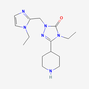 molecular formula C15H24N6O B3818690 4-ethyl-2-[(1-ethyl-1H-imidazol-2-yl)methyl]-5-(4-piperidinyl)-2,4-dihydro-3H-1,2,4-triazol-3-one dihydrochloride 