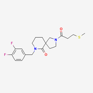 molecular formula C19H24F2N2O2S B3818700 7-(3,4-difluorobenzyl)-2-[3-(methylthio)propanoyl]-2,7-diazaspiro[4.5]decan-6-one 