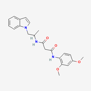 molecular formula C22H25N3O4 B3818706 N-(2,4-dimethoxyphenyl)-N'-[2-(1H-indol-1-yl)-1-methylethyl]malonamide 