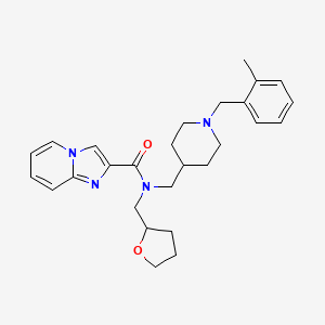 molecular formula C27H34N4O2 B3818713 N-{[1-(2-methylbenzyl)-4-piperidinyl]methyl}-N-(tetrahydro-2-furanylmethyl)imidazo[1,2-a]pyridine-2-carboxamide 