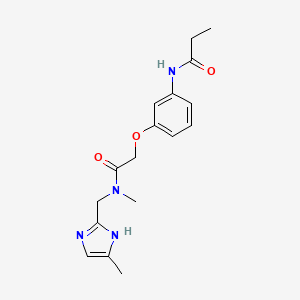 molecular formula C17H22N4O3 B3818718 N-[3-(2-{methyl[(4-methyl-1H-imidazol-2-yl)methyl]amino}-2-oxoethoxy)phenyl]propanamide 