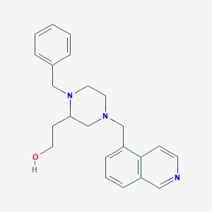 molecular formula C23H27N3O B3818738 2-[1-benzyl-4-(5-isoquinolinylmethyl)-2-piperazinyl]ethanol 