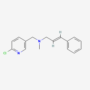 molecular formula C16H17ClN2 B3818742 (2E)-N-[(6-chloropyridin-3-yl)methyl]-N-methyl-3-phenylprop-2-en-1-amine 