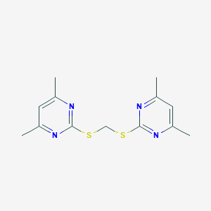 molecular formula C13H16N4S2 B381880 2-({[(4,6-Dimethylpyrimidin-2-yl)sulfanyl]methyl}sulfanyl)-4,6-dimethylpyrimidine CAS No. 14961-44-5