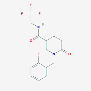 molecular formula C15H16F4N2O2 B3818804 1-(2-fluorobenzyl)-6-oxo-N-(2,2,2-trifluoroethyl)-3-piperidinecarboxamide 