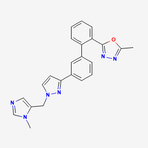 molecular formula C23H20N6O B3818820 2-methyl-5-(3'-{1-[(1-methyl-1H-imidazol-5-yl)methyl]-1H-pyrazol-3-yl}-2-biphenylyl)-1,3,4-oxadiazole 