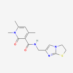 molecular formula C15H18N4O2S B3818837 N-(2,3-dihydroimidazo[2,1-b][1,3]thiazol-6-ylmethyl)-1,4,6-trimethyl-2-oxo-1,2-dihydropyridine-3-carboxamide 