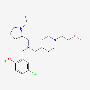 molecular formula C23H38ClN3O2 B3818868 4-chloro-2-[([(1-ethyl-2-pyrrolidinyl)methyl]{[1-(2-methoxyethyl)-4-piperidinyl]methyl}amino)methyl]phenol 