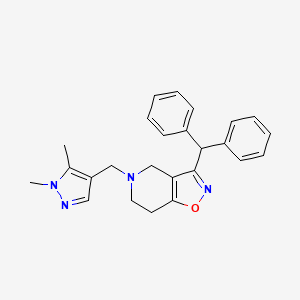 molecular formula C25H26N4O B3818871 5-[(1,5-dimethyl-1H-pyrazol-4-yl)methyl]-3-(diphenylmethyl)-4,5,6,7-tetrahydroisoxazolo[4,5-c]pyridine 