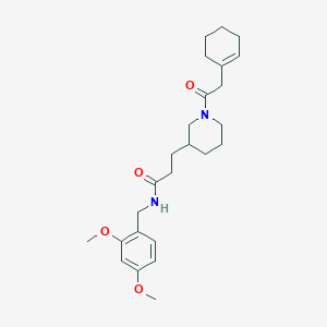 molecular formula C25H36N2O4 B3818877 3-[1-(1-cyclohexen-1-ylacetyl)-3-piperidinyl]-N-(2,4-dimethoxybenzyl)propanamide 
