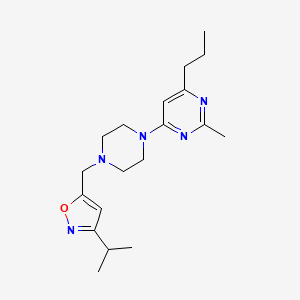 molecular formula C19H29N5O B3818887 4-{4-[(3-isopropylisoxazol-5-yl)methyl]piperazin-1-yl}-2-methyl-6-propylpyrimidine 