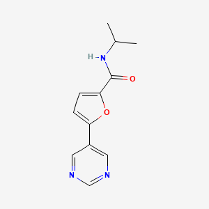 molecular formula C12H13N3O2 B3818918 N-isopropyl-5-pyrimidin-5-yl-2-furamide 