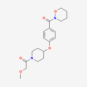molecular formula C19H26N2O5 B3818920 2-(4-{[1-(methoxyacetyl)-4-piperidinyl]oxy}benzoyl)-1,2-oxazinane 