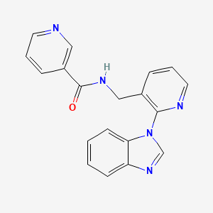 molecular formula C19H15N5O B3818926 N-{[2-(1H-benzimidazol-1-yl)-3-pyridinyl]methyl}nicotinamide 