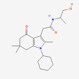 2-(1-cyclohexyl-2,6,6-trimethyl-4-oxo-4,5,6,7-tetrahydro-1H-indol-3-yl)-N-(2-hydroxy-1-methylethyl)acetamide