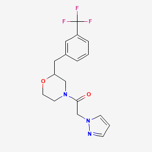 molecular formula C17H18F3N3O2 B3818940 4-(1H-pyrazol-1-ylacetyl)-2-[3-(trifluoromethyl)benzyl]morpholine 