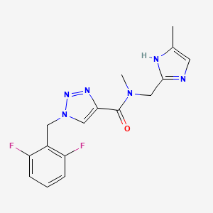 molecular formula C16H16F2N6O B3818945 1-(2,6-difluorobenzyl)-N-methyl-N-[(4-methyl-1H-imidazol-2-yl)methyl]-1H-1,2,3-triazole-4-carboxamide 