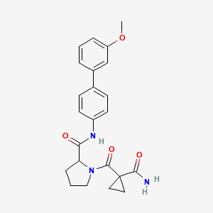 molecular formula C23H25N3O4 B3818948 1-{[1-(aminocarbonyl)cyclopropyl]carbonyl}-N-(3'-methoxy-4-biphenylyl)prolinamide 