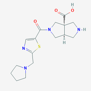 molecular formula C16H22N4O3S B3818953 (3aS*,6aS*)-2-{[2-(pyrrolidin-1-ylmethyl)-1,3-thiazol-5-yl]carbonyl}hexahydropyrrolo[3,4-c]pyrrole-3a(1H)-carboxylic acid 