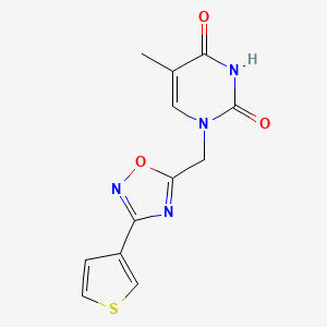 molecular formula C12H10N4O3S B3818989 5-methyl-1-{[3-(3-thienyl)-1,2,4-oxadiazol-5-yl]methyl}-2,4(1H,3H)-pyrimidinedione 